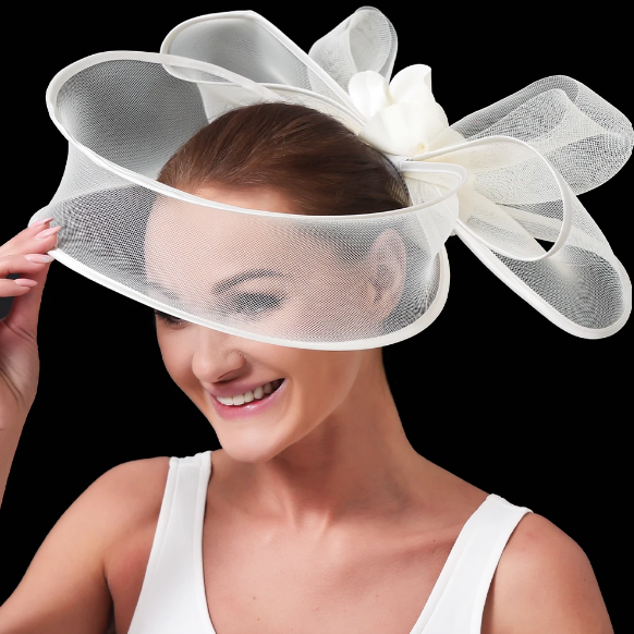 Fascinator Hut Kopfschmuck für die Braut Weiß