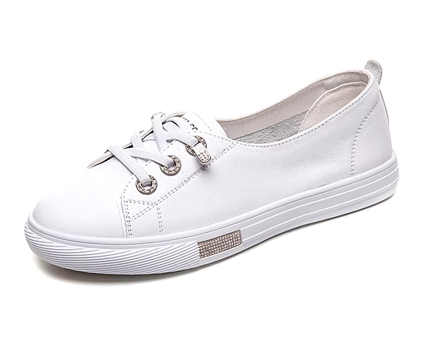 Flache Slip-On Brautschuhe in Weiß