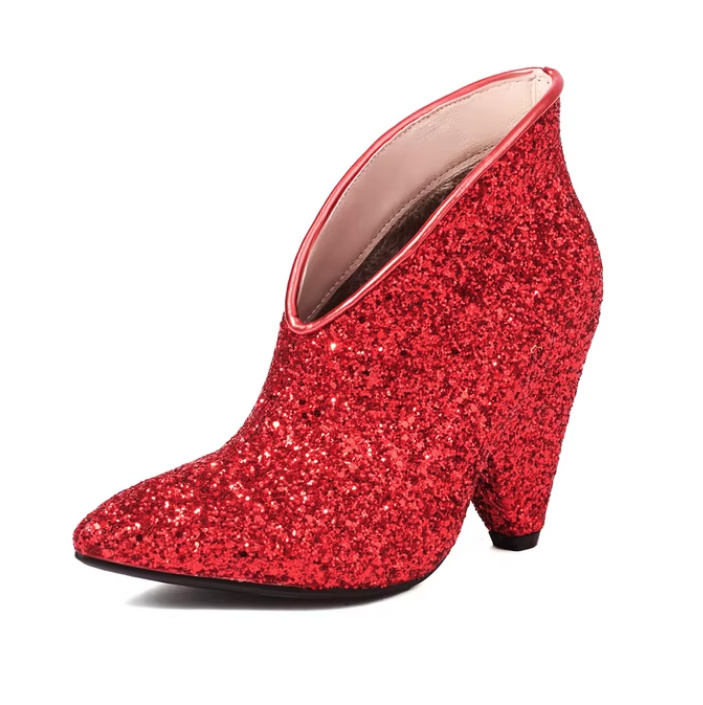 Glitzer Heel Brautschuhe Pumps in Rot